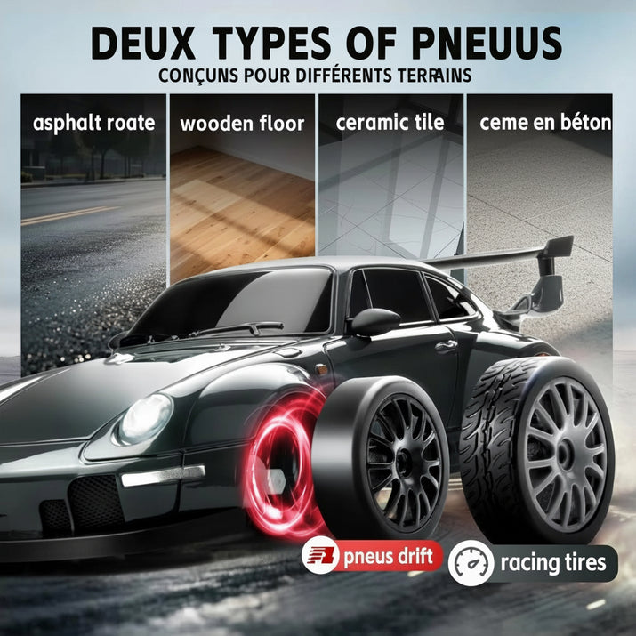 New RC Drift Car 4WD 1:24 Scale Remote Control Car with LED Lights 2.4Ghz 20KM/H RC Car Drifting Tires Racing Sport Vehicle Toy